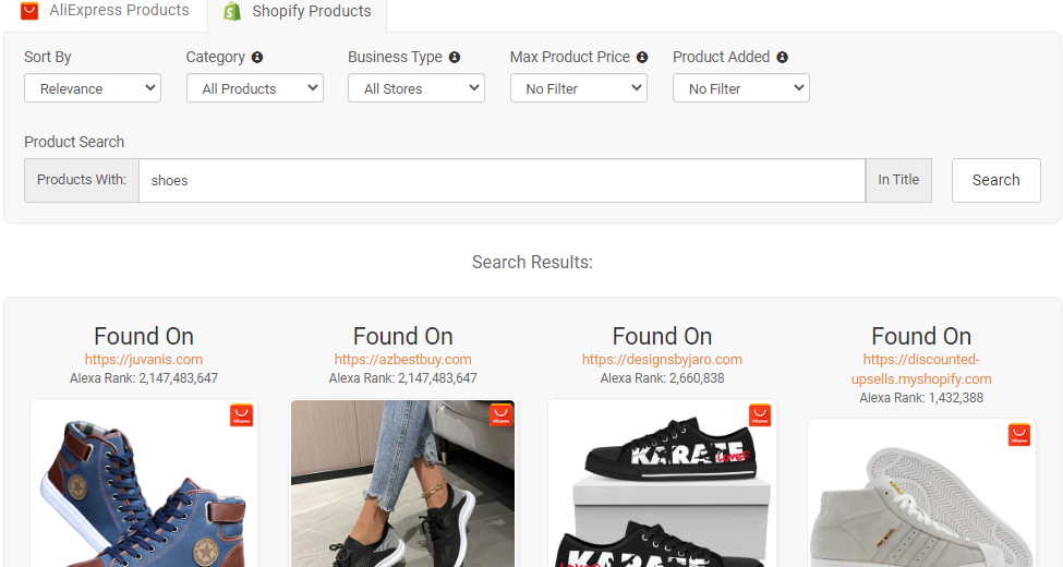 How to Search for Shopify and AliExpress Products on Niche Scraper
