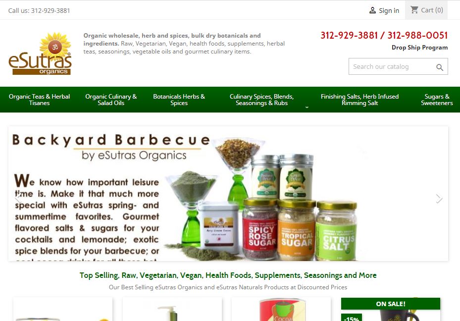 eSutras Organic dropshipping suppliers