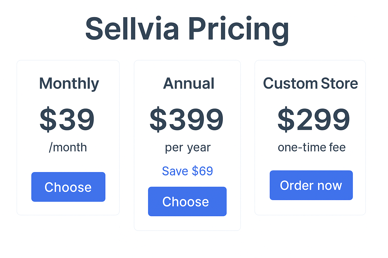 Sellvia Pricing
