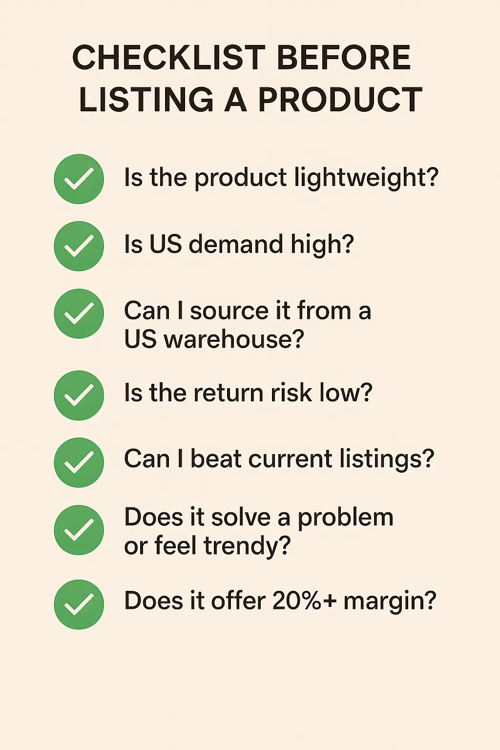 eBay dropshipping products infographic checklist